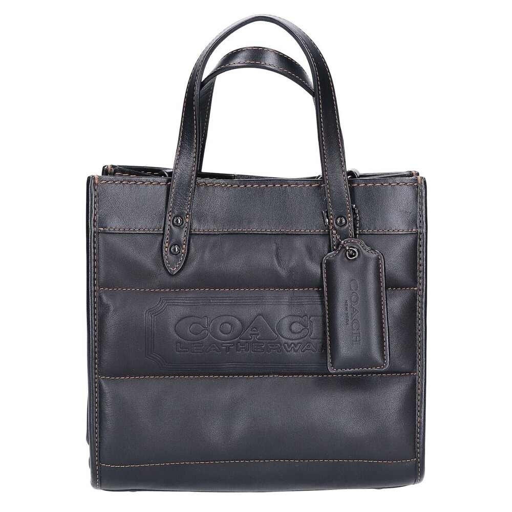 COACH C6958 Field Tote 22 Quilted 2-Way Bag, Black, Women's